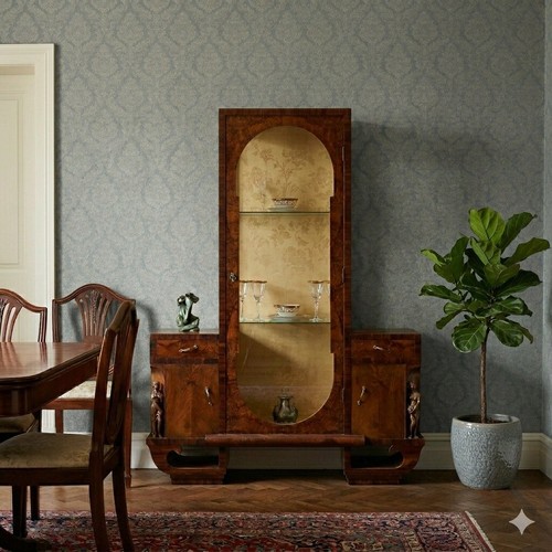 Vintage dispaly cabinet burl - dispaly,