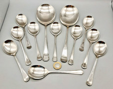 12 piece Vintage Art Deco EPNS Silver Plated 10 Fruit Spoons Set with 2 Servers