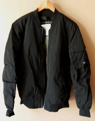 Mens black bomber jacket - bomber, size