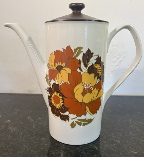Retro floral coffee pot - floral, 1970s