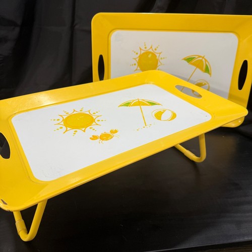 Two matching yellow trays - tv,