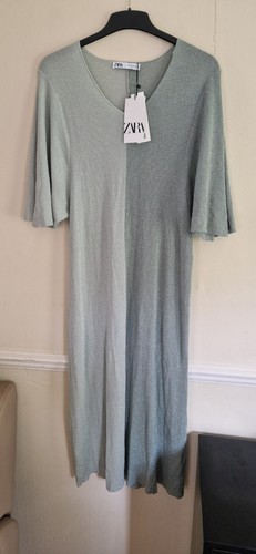 Zara metallic green round neck - green,