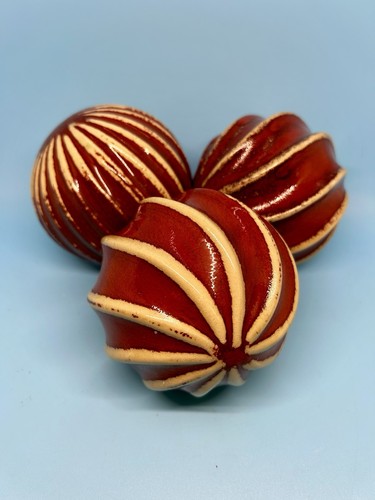 Decorative ceramic burgundy - 3,