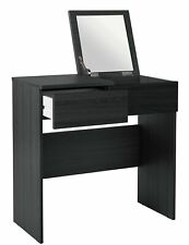 Malibu Dressing Table with Mirror Black Oak Effect Elegant Bedroom Furniture