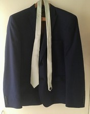 Complete wedding Bright Blue Textured Suit Slim Fit used only once. £110
