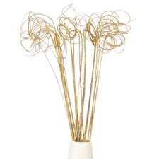 30 Pcs Glitter Dried Curly Willow Branches Natural Branches Twigs, Gold