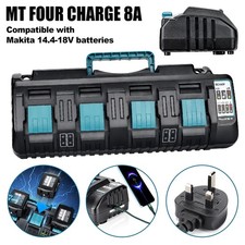 8A 4 Port Rapid Charger for Makita 14.4V-18V Lithium Batteries BL1850 BL1815N ..