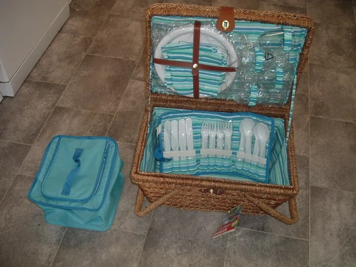 Person wicker picnic hamper - picnic,
