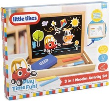 Little Tikes 3-in-1 Wooden Activity Set – Chalkboard & Magnetic Fun