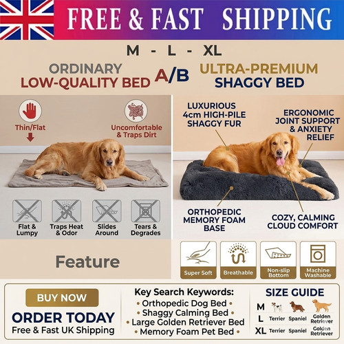 Luxury calming dog bed soft - calming,