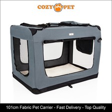 Fabric Dog Crate 101cm Grey by