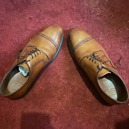 Barker brown leather cap toe - brown,