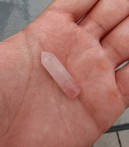 Mini rose quartz crystal - quartz, point