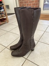 K by Clarks Brown Calf Length Heeled Boots UK6.5E