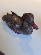 Hand Crafted Wooden Duck Decoy Vintage Antique, English Hand Painted