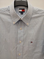 Tommy Hilfiger Cotton Short Sleeve Shirt Mens Large Button Down Collar P2P 25".