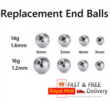 Piercing Replacement Spare BALLS ends Tongue Bars 14G 16G stainless steel 