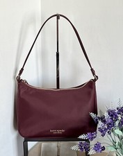 Kate Spade The Little Better Sam Burgundy Nylon Shoulder Grab Bag