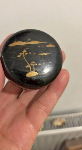 Japanese black lacquer trinket - japanese,