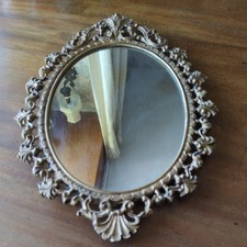 Vintage Small gold oval Glass