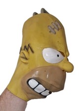 Homer Simpson Face Mask Fancy Dress Halloween Vintage 2002 Adult Size