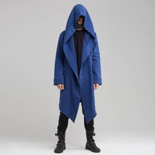 Hooded Long Jacket Trench Cloak Sweatshirt Outwear UK Men's Coat Cardigan Cape