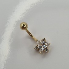 9ct Gold Belly Bar 2.4g  Star
