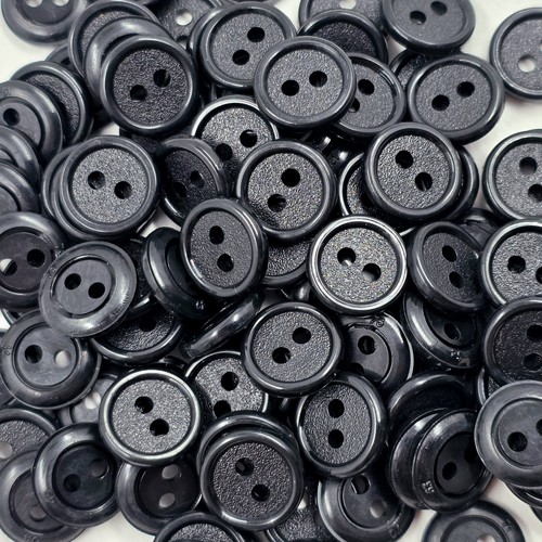 100x black buttons 14mm - black,