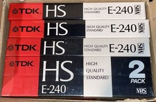 2 Pack TDK VHS E-240 HS 4 Hour