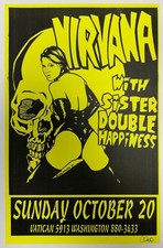 Poster for 1991 Nirvana–  with Sister Double Happiness - signed Uncle Charlie