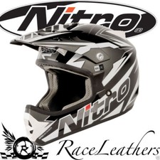 NITRO SHARD GREY WHITE BLACK MOTOCROSS MX MOTO-X MOTORBIKE MX OFFROAD HELMET