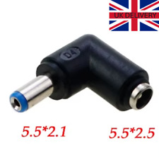 2.5mm x 5.5mm Female to 2.1 x 5.5mm Male Angled DC Power Adapter Converter 1/2/5