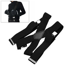 HEAVY DUTY ELASTICATED MOTORCYCLE RIDER TROUSER / PANT BRACES MOTORBIKE/BIKE NEW