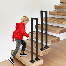 Black U-Shaped Stair Handrail