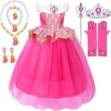 Little Girl Sleeping Beauty Costume Accessories Set Princess Fancy Dress Cosplay