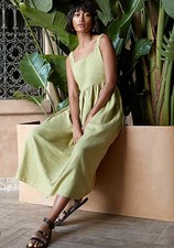 Marks & Spencer Women’s Size 24 Linen Rich Midi Dress