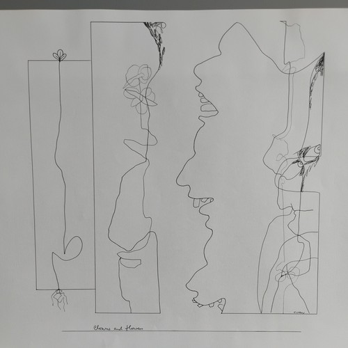 Original black ink - black, drawing
