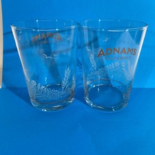 2x Adnams Southwold Gin Glasses Copper Stilled In Southwold 1/2 Pint