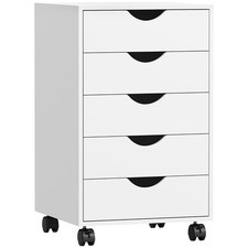 HOMCOM Five-Drawer Filing Cabinet - White