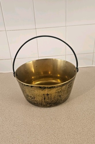 Heavy antique brass jam - brass, pot