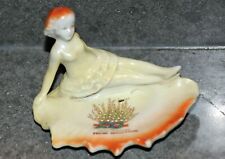Vintage BRIGHTON Foreign Lucky Heather Ware Lady on Shell Holiday Souvenir 10 cm