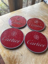 Luxury-Inspired Red Round Designer Coasters – Set of 4 – Premium 3D Printed Gift