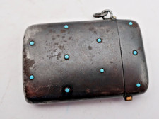Antique Gun Metal & Turquoise Set Vesta