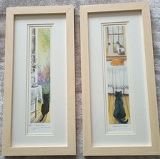 Limited Edition Signed Cat Prints Judith A Trevorrow-Reflections & Afternoon Tea