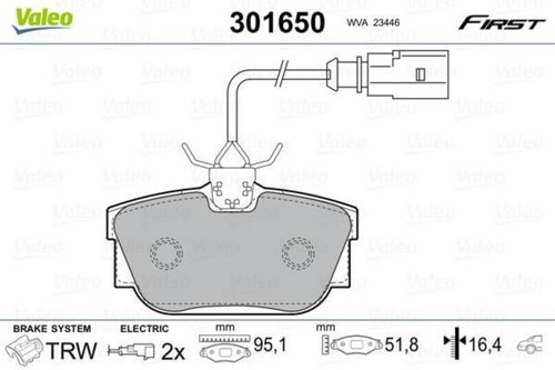 Valeo disc brake pad - , set