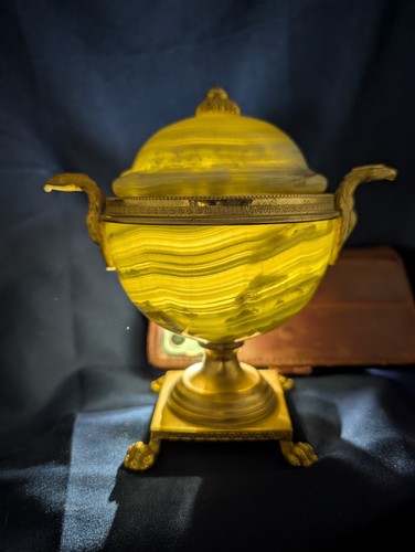 Onyx alabaster urn griffin - urn,
