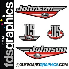 Johnson 115hp two stroke outboard engine decals/sticker kit