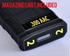.300 AAC MAG STICKERS fits MAGPUL PMAG 30 GEN M3 MAGS YELLOW NUMBERS 1-6 