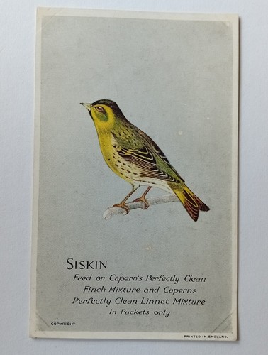 Caperns bird foods postcards - caperns,