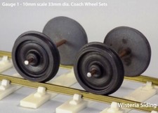 Gauge 1 (10mm) G scale Resin 33mm dia. Coach Wheel Sets x 2, 3.2mm x 70mm axles